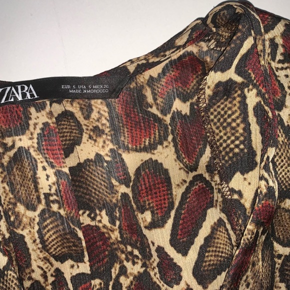 Zara Animal print ruffled dress - Picture 5 of 6